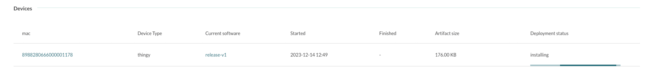 Deployment with status 'installing'