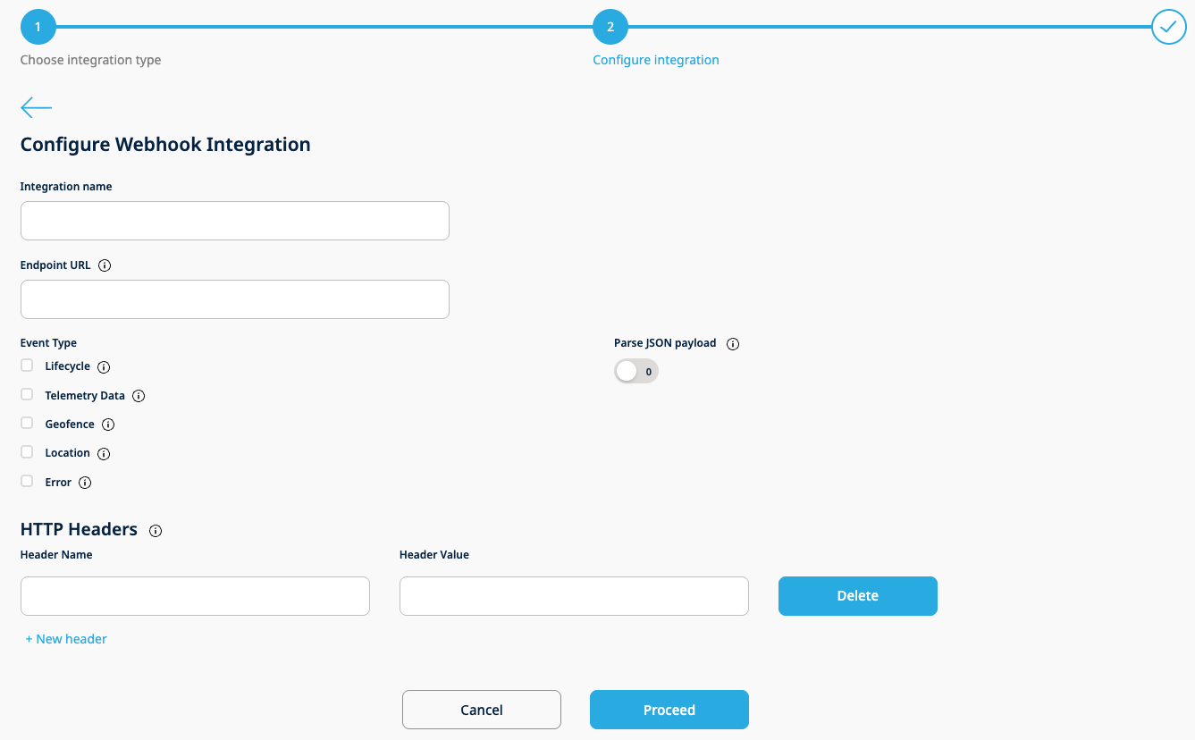 Configuration of a Webhook in the Frontend