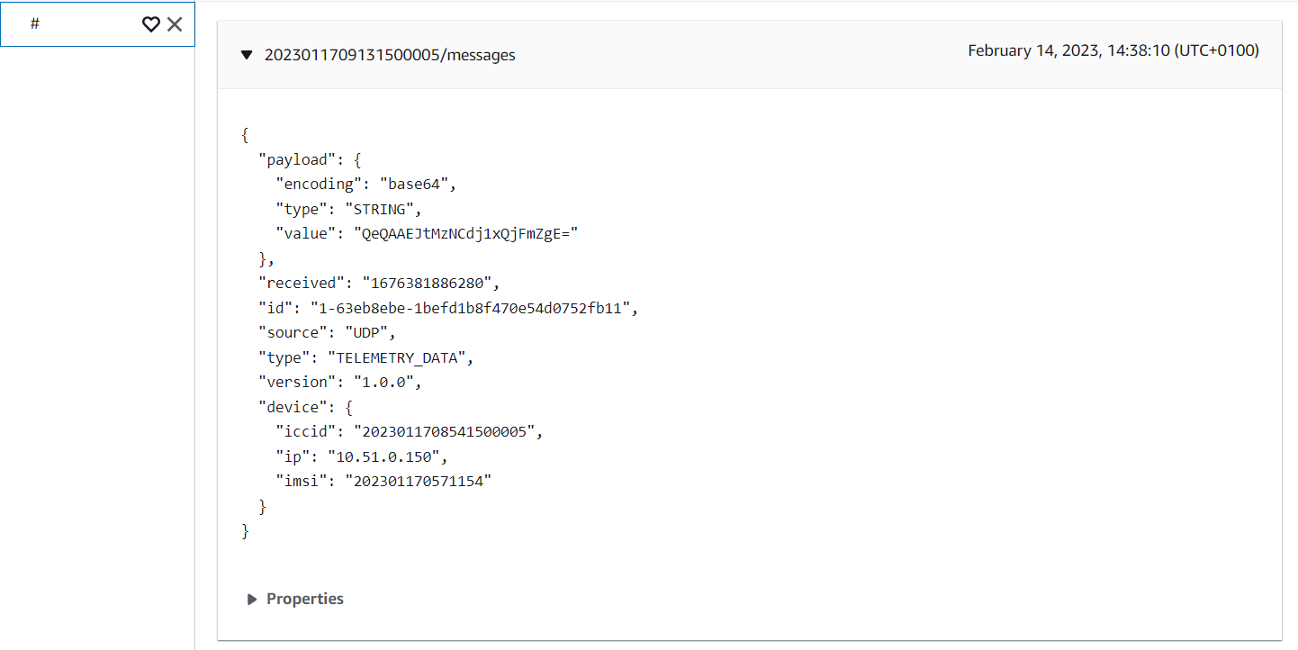 MQTT Test Client result