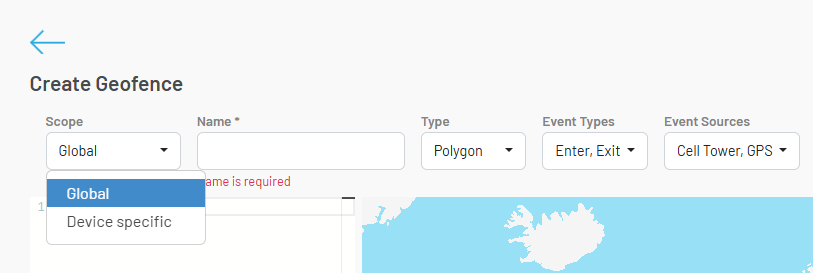 Geofence scope selection
