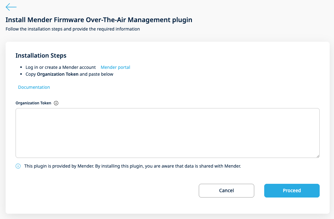 Mender plugin installation